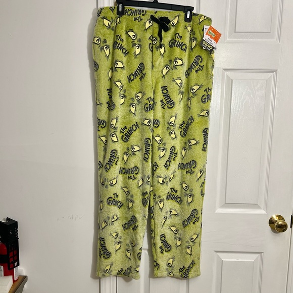 Grinch Glow-in-the-Dark Plush Men's Sleep Pants Christmas NEW Size M L XL - Picture 4 of 10